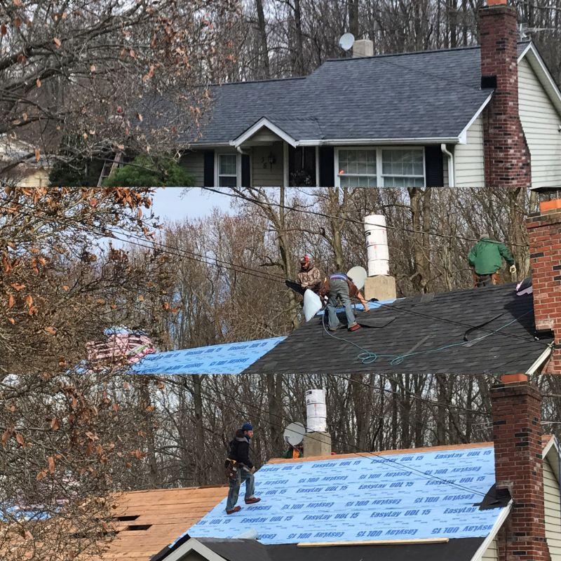 before during after Owens Corning Oynx Black